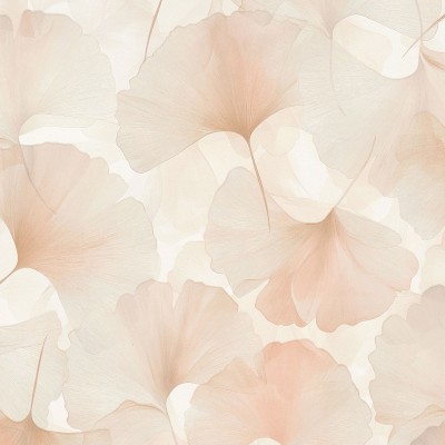 Papel pintado HOJAS GINKGO ROSA CORAL EC1047005
