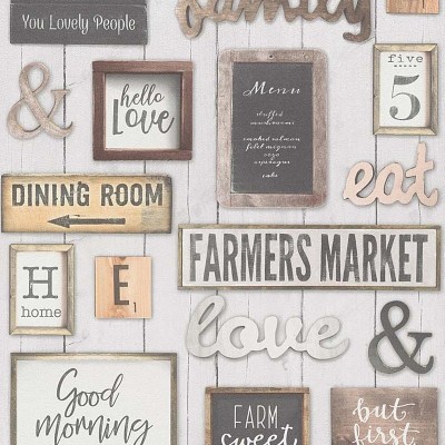 Papel pintado CUADROS VINTAGE CON FRASES 6364-02