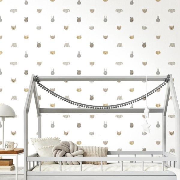 Paper pintat ANIMALS GRIS 14811