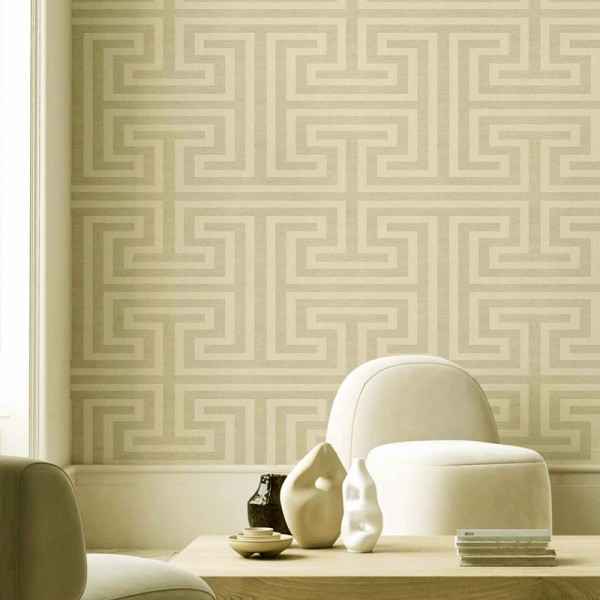 Paper pintat LABERINT BEIGE TOPO 27514