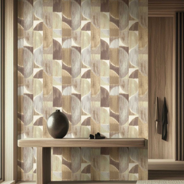 Papel de parede ARTE MODERNA BEGE, VERDE E DOURADO 27525 Papel de parede ARTE MODERNA BEGE, VERDE E DOURADO 27525