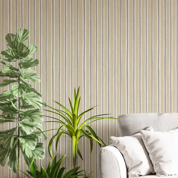 Paper pintat RATLLES IRREGULARS VINÍLIQUES BEIGE I PLATEJAT 30137