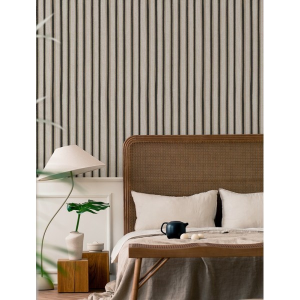 Paper pintat RATLLES IRREGULARS VINÍLIQUES NEGRE I BEIGE 30139