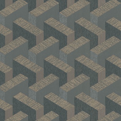 Papel Pintado TRIDIMENSIONAL GRIS OSCURO Y MARRÓN 10328-15