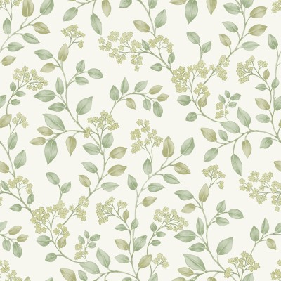 Papel pintado HOJAS ROMÁNTICAS VERDES AL_14636168