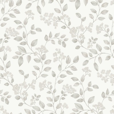 Papel de parede FOLHAS ROMÂNTICAS CINZA AL_14636171