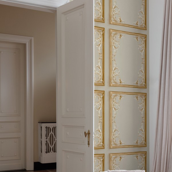 Papel pintado MOLDURAS CLÁSICAS DORADAS AL_14636174