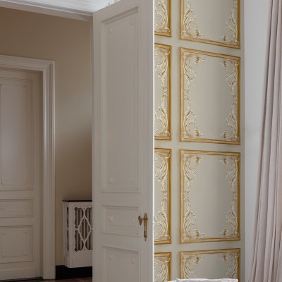 Papel pintado MOLDURAS CLÁSICAS DORADAS AL_14636174