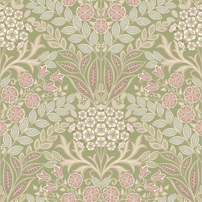 Papel de parede MEDALHÃO FLORAL VERDE AL_14636155