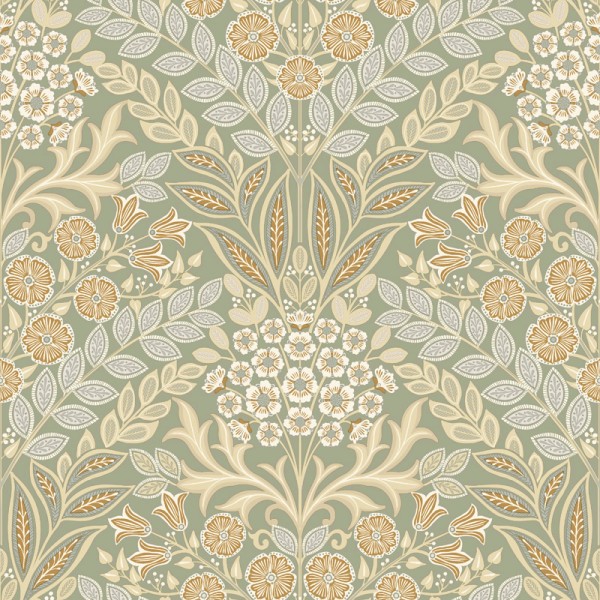 Papel de parede MEDALHÃO FLORAL VERDE SÁLVIA AL_14636159