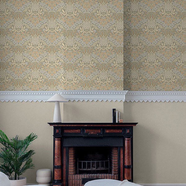 Papel pintado MEDALLÓN FLORAL VERDE SALVIA AL_14636159