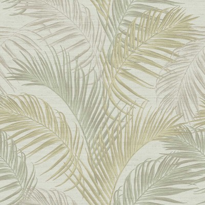 Papel pintado PALMA VERDE Y DORADO 33315