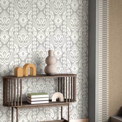 Papel de parede TRIBAL CINZA 39023 2