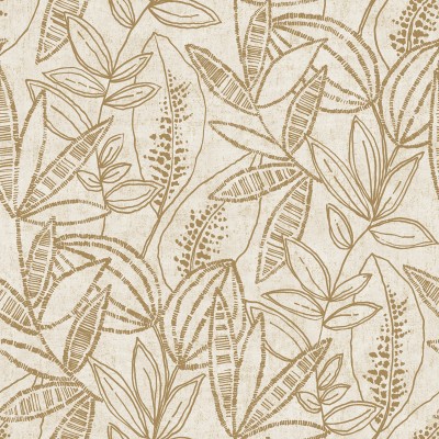 Papel pintado HOJAS DIBUJADAS DORADAS UT_16207452