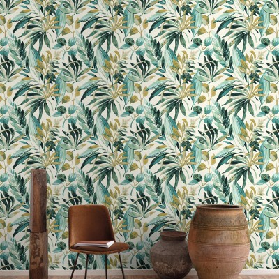 Papel de parede SELVA VIBRANTE VERDE ÁGUA UT_16207456 2