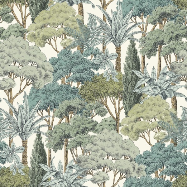 Papel de parede FLORESTA EXÓTICA VERDE UT_16207449