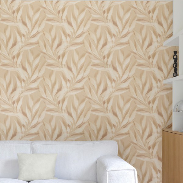 Papel pintado HOJAS SUAVES MARRÓN CLARO UT_16207462