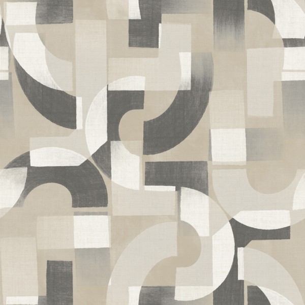Papel de parede GEOMETRIA RETRO PRETO DESGASTADO e BEGE UT_16207471