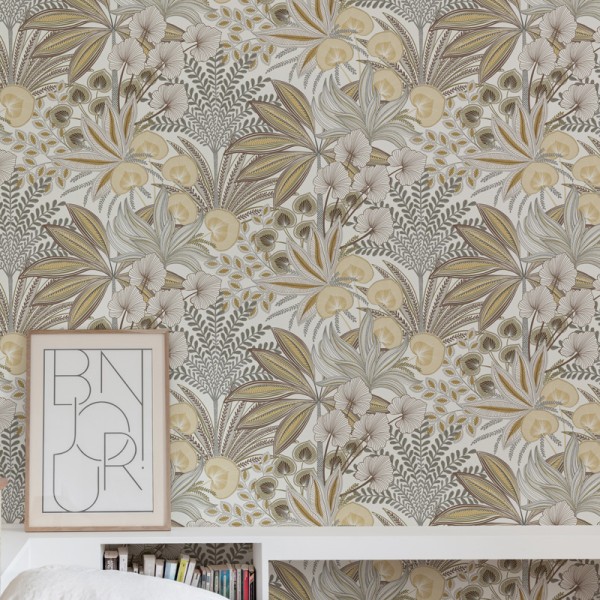 Papel pintado ARMONÍA BOTÁNICA BEIGE y GRIS UT_16207482
