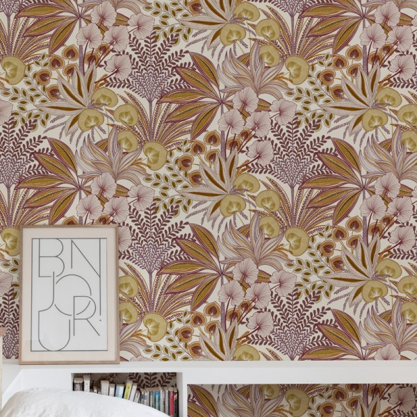 Papel de parede HARMONIA BOTÂNICA TERRACOTA e GRANADA UT_16207483