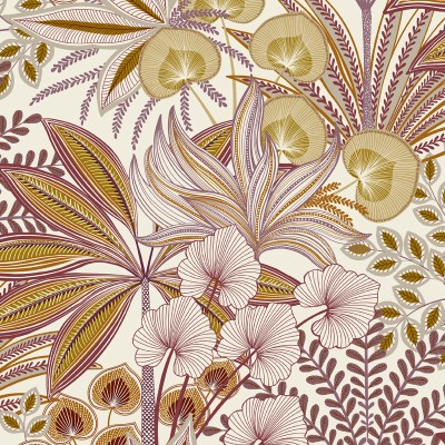 Papel pintado ARMONÍA BOTÁNICA TERRACOTA y GRANATE UT_16207483