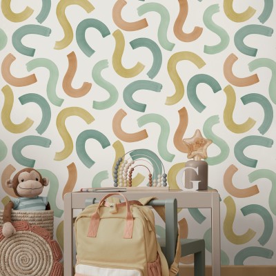 Papel pintado CONFETTI VERDE Y TERRACOTA 14111 2