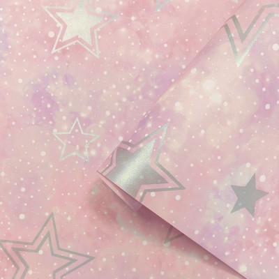 Paper pintat ESTRELLES ROSA I PLATEJAT 14060