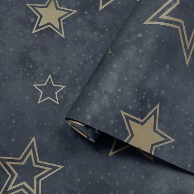 Papel de parede ESTRELAS AZUL E DOURADO 14061