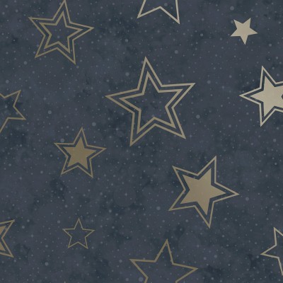 Papel de parede ESTRELAS AZUL E DOURADO 14061