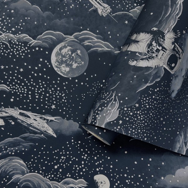 Papel de parede ASTRONAUTA AZUL E PRATEADO 14051