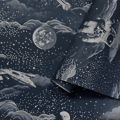 Papel de parede ASTRONAUTA AZUL E PRATEADO 14051