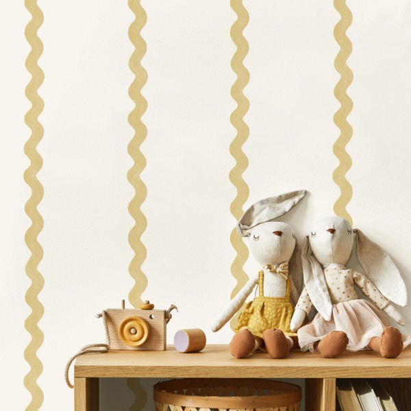 Papel de parede RISCAS ONDULADAS OCRE 13980