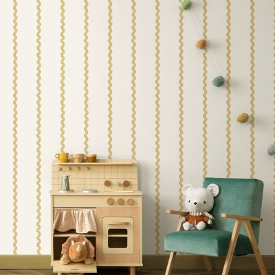Papel de parede RISCAS ONDULADAS OCRE 13980