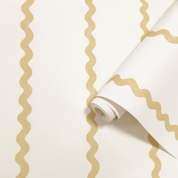 Papel pintado RAYAS ONDULADAS OCRE 13980