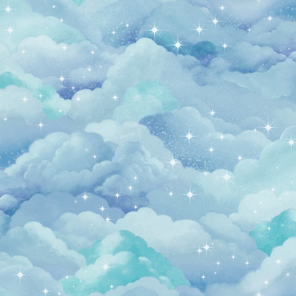 Papel pintado NUBES Y ESTRELLAS AZUL 14131