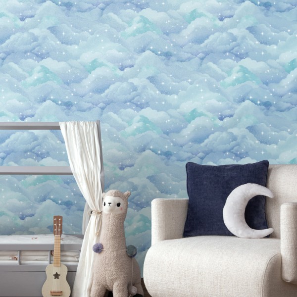 Paper pintat NÚVOLS I ESTRELLES BLAU 14131