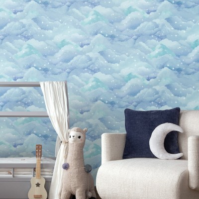 Papel pintado NUBES Y ESTRELLAS AZUL 14131