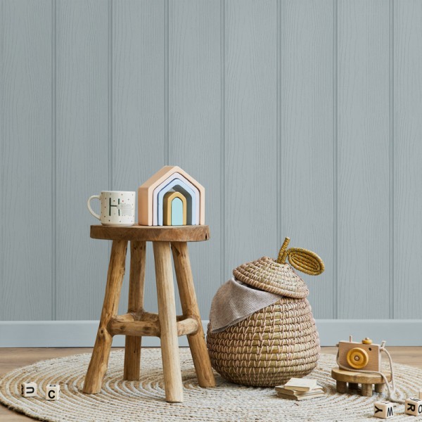 Papel de parede MADEIRA AZUL ACINZENTO 13992