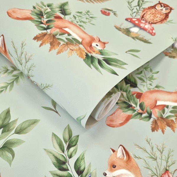 Paper pintat INFANTIL ANIMALS BOSC VERD 14121
