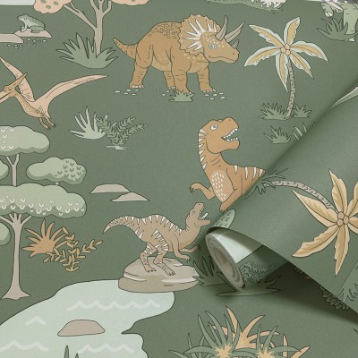 Papel pintado DINOSAURIOS VERDE 14010