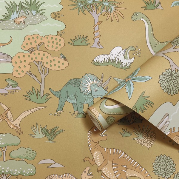 Papel de parede DINOSSAUROS OCRE 14011