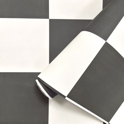 Papel pintado CUADRADOS RACING BLANCO Y NEGRO 14040