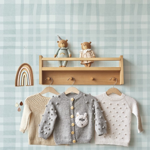 Paper pintat INFANTIL QUADRES COTTAGE BLAU 14001