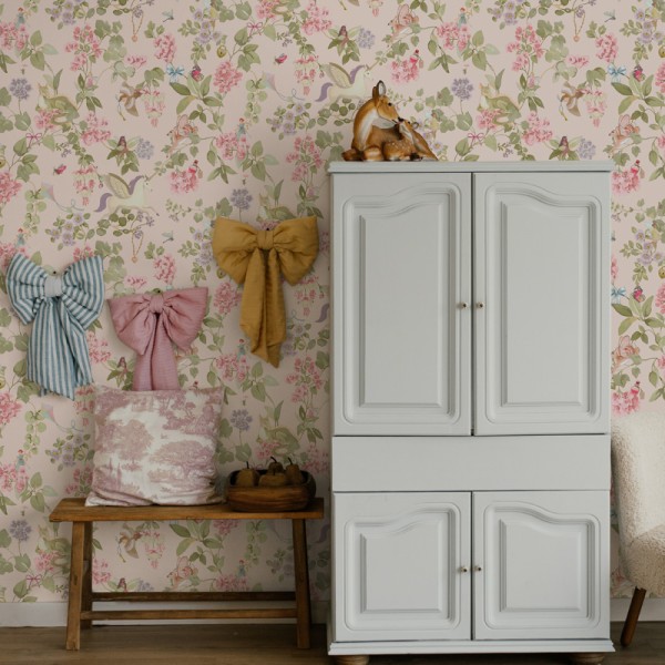 Papel de parede INFANTIL FADAS E UNICÓRNIOS ROSA 14021