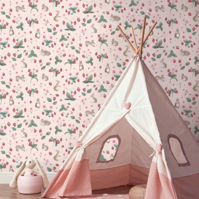 Paper pintat INFANTIL CONILLETS I MADUIXES ROSA 14141 2