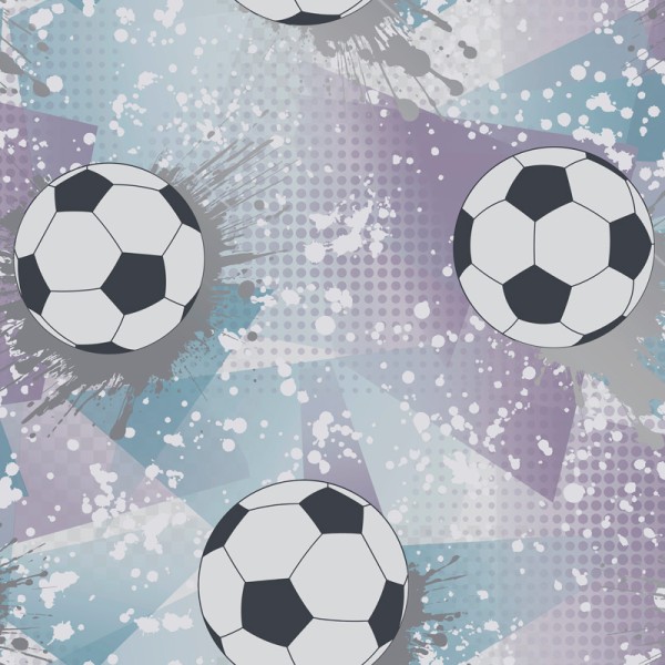 Papel de parede BOLAS DE FUTEBOL LILÁS E AZUL 14091