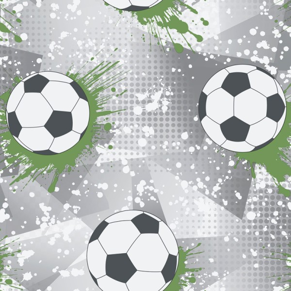 Papel de parede BOLAS DE FUTEBOL VERDE E CINZA 14092