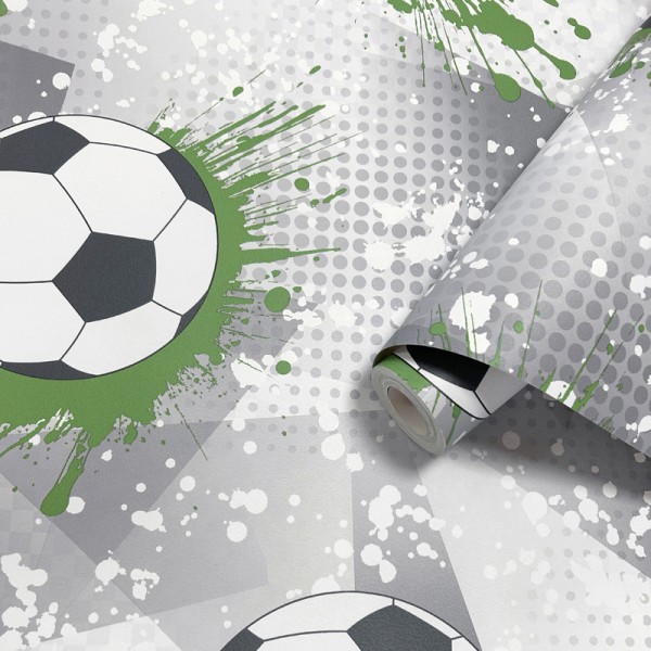 Paper pintat PILOTES DE FÚTBOL VERD I GRIS 14092