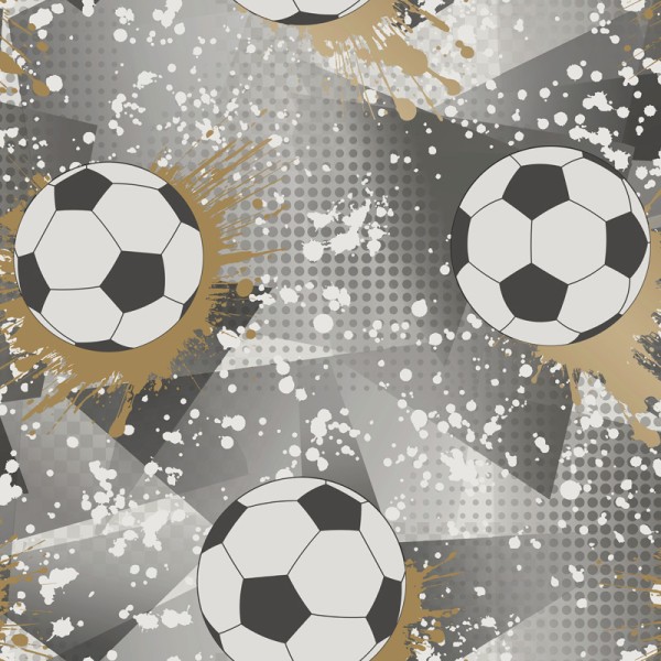 Papel de parede BOLAS DE FUTEBOL DOURADO E CINZA 14090