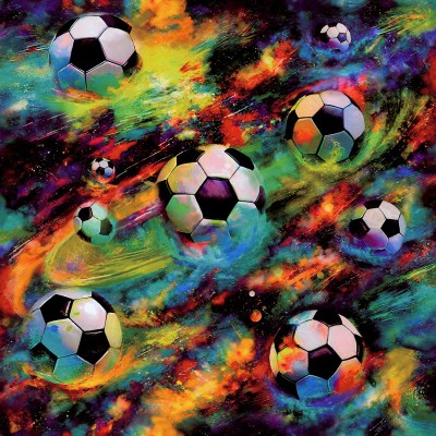 Papel pintado FÚTBOL Y GALAXIA MULTICOLOR 13780